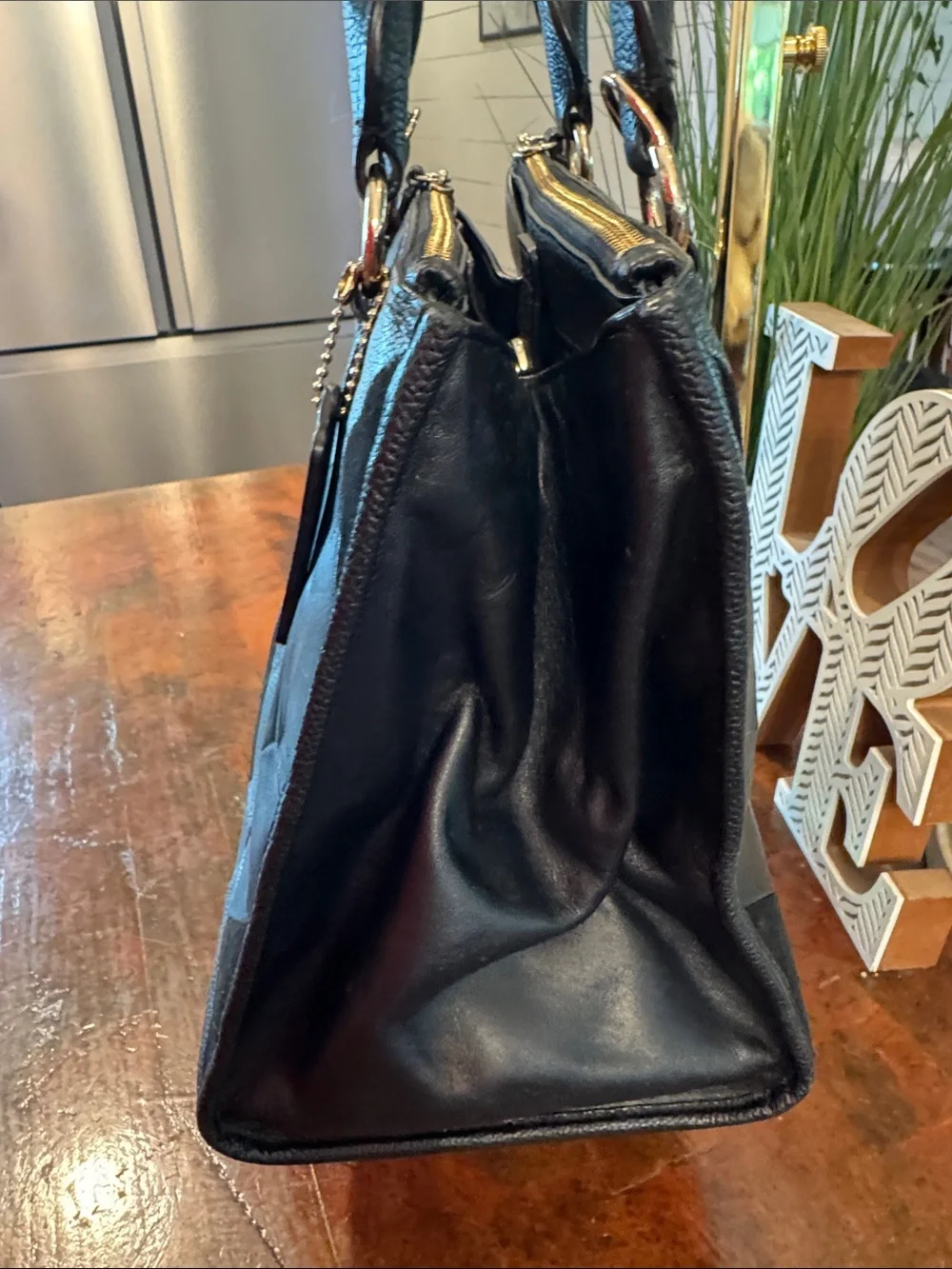 Coach Black Patchwork Leather & Suede Satchel